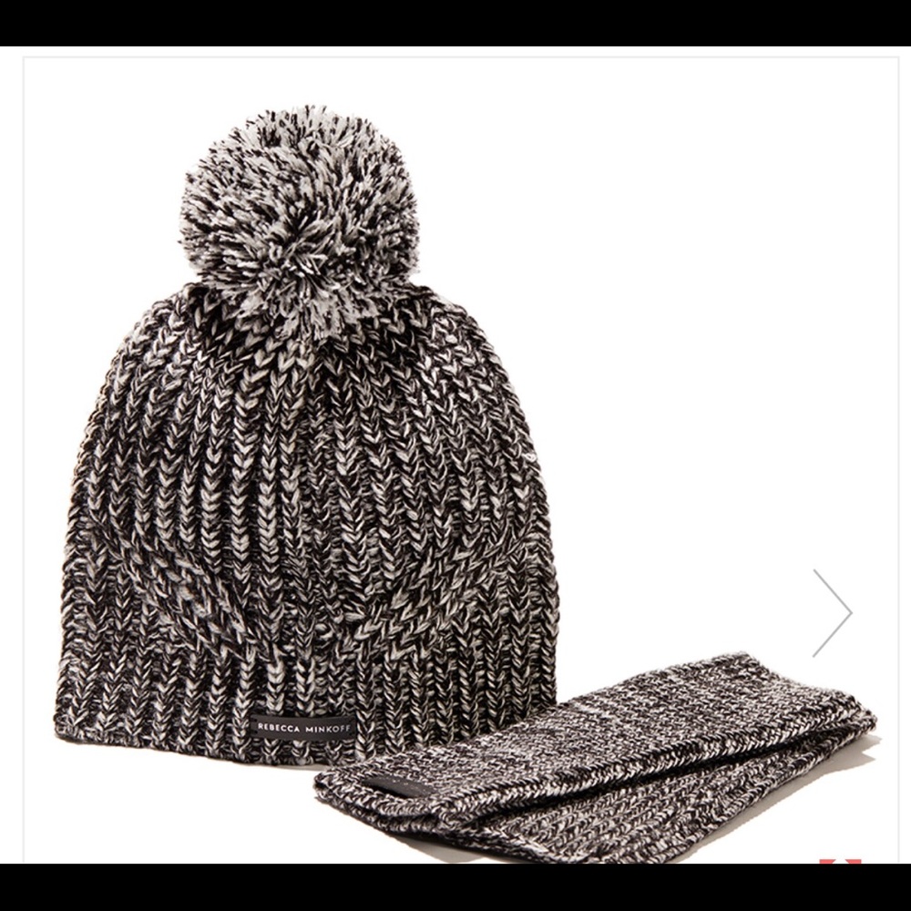 Rebecca Minkoff Marled Beanie & Arm Warmer Set